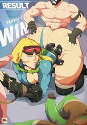 1girls 3boys alternate_ass_size alternate_breast_size asian asian_male asian_male_white_female ass beard big_ass big_breasts blanka blonde_female blonde_hair blue_eyes bondage bound bound_wrists breasts cammy_white capcom cleavage dat_ass defeated doggy_style erection eyeless_male female female_focus foursome from_behind huge_ass interracial large_ass large_breasts male multiple_boys multiple_males nobuone pawg penis rope ryu_(street_fighter) sex straight street_fighter street_fighter_v three_on_one victory white_female zangief