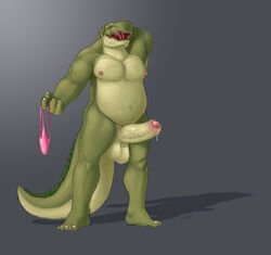 1boy absurdres anthro barefoot big_testicles chubby claws crocodile cum cum_on_penis cum_string erection foreskin full-length_portrait full_length furry happy highres male male_only navel nipples nude orgasm pecs penis portrait raised_arm scalie serex sharp_claws sharp_teeth smile solo speedo standing testicles thick_penis toe_claws uncut underwear veiny veiny_penis