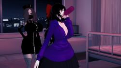 3d_(artwork) big_ass big_butt black_hair comic creepypasta hyper_ass kneehighs koikatsu nina_the_killer nurse nurse_ann ultimate_collector
