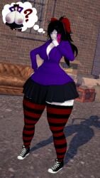 3d_(artwork) big_ass big_butt black_hair creepypasta hyper_ass kneehighs koikatsu nina_the_killer ultimate_collector