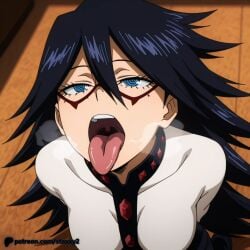 1girl ai ai_art ai_generated anime anime_girl anime_style artist_name ass black_hair blue_eyes blush boku_no_hero_academia completely_naked completely_naked_female completely_nude completely_nude_female curvy curvy_body curvy_female curvy_figure dark_hair eyelashes female female_focus female_only hair_between_eyes heavy_breathing indoors light-skinned_female light_skin long_hair midnight_(my_hero_academia) my_hero_academia patreon patreon_logo patreon_username pussy staxxy staxxy2 vagina watermark