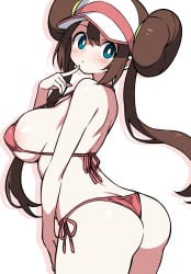 1girls ass bikini blush breasts ecgg_(tsuji418477) female micro_bikini nintendo pokemon pokemon_bw pokemon_bw2 rosa_(pokemon) solo swimsuit