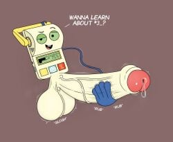 cum_meter dialogue foreskin hand_on_penis hyper_balls hyper_penis masturbating masturbation precum precum_drip precum_on_penis r0b0t simple_background sloshing_balls smarty_pants_(toy_story) smug_face toy_story toy_story_5