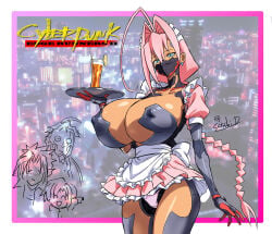 1girls big_breasts blue_eyes clothed clothing color cyberpunk:_edgerunners cyberpunk_2077 cyborg cyborg_girl female female_focus female_only hi_res large_breasts light-skinned_female light_skin long_hair looking_at_viewer nipples_visible_through_clothing pink_hair slim_waist solo solo_female tagme talia_yang thick_thighs