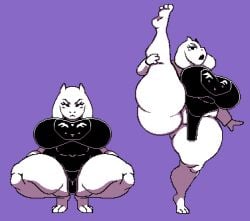 annoyed annoyed_expression big_ass big_breasts big_thighs boxgarten pixel_art toriel undertale undertale_(series)