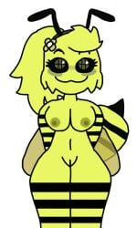 accurate_artstyle animal_fucking animal_humanoid antennae bee bee_girl bweswees_bizznip colorbox_(mustard) fur fur_breasts fur_thick_thighs furry green_eyes hands_behind_back incredibox_mod naked naked_female no_clothes showing_breasts showing_pussy small_breasts solo striped_body striped_fur stripes unclothed white_background wings