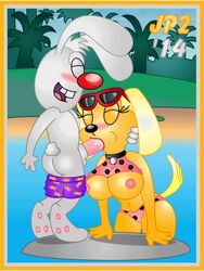 animated anthro brandy_and_mr._whiskers brandy_harrington canine disney disney_channel dog female fur furry furry_only jaimeprecoz2 male mammal mr._whiskers nipples oral_sex rabbit sex straight toon_disney