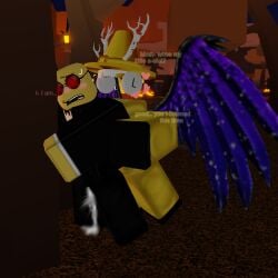 cum cum_in_ass cum_inside definitely_a_roblox degradation degrade ejaculation insult insulting insulting_partner moaning moaning_in_pleasure penetration penis penis_in_ass purple_wings red_glasses roblox roblox_avatar robloxian sex sex_from_behind smudge sweat sweatdrop what_the_fuck_is_this what_the_hellllll whimper whimpering white_glasses white_horns yellow_hat