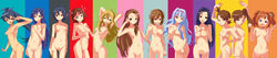 12girls 6+girls absurdres ahoge amami_haruka antenna_hair aqua_eyes arms_behind_head arms_up black_hair blonde_hair blue_eyes blue_hair breasts brown_eyes brown_hair censored column_lineup cute_fang earrings erect_nipples female female_only flat_chest futami_ami futami_mami ganaha_hibiki green_eyes hagiwara_yukiho hair_ribbon hairband highres hoshii_miki human idolmaster jewelry kisaragi_chihaya large_breasts lineup long_hair long_image looking_at_viewer makoto_kikuchi minase_iori miura_azusa mosaic_censoring multiple_females multiple_girls nipples nude open_mouth orange_hair ponytail pussy ribbon shijou_takane short_hair short_twintails side_ponytail smile takatsuki_yayoi take_your_pick tears tied_hair trembling twintails v wide_image yada_ei yawning yellow_eyes