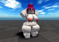 1girls 3d baseplate big_ass big_breasts big_tits breasts guest_(roblox) guest_224_(n0ttter) hand_behind_head hand_on_head mistytwist nude pale_skin pink_hair pussy roblox robloxian tagme