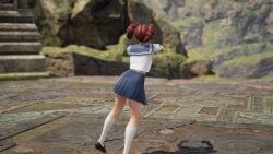 amy_sorel dancing no_panties nude_female petite red_hair school_uniform smile soul_calibur tagme teenager twintails video