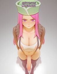 1futa 2026 ai_generated artist_name blush breasts bust chest cock dick erection exposed_nipples from_above futanari gradient gradient_background hat hi_res high_quality high_resolution highres jewelry_bonney long_hair newhalf nipples nipples_outside nose_blush novalust one_piece patreon patreon_username penis pink_hair precum solo stable_diffusion testicles thighhighs uncensored watermark