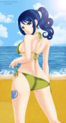 anderson93 bikini blue_eyes blue_hair fairy_tail female female_only human juvia_lockser looking_back solo