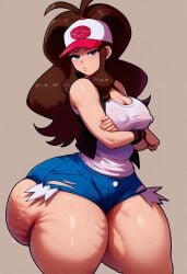 ai_generated big_ass cellulite gvukub hilda_(pokemon) huge_ass nintendo pokemon