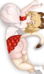 1girls ass ass_focus big_ass big_breasts big_thighs blush breasts busty female female_only giant_breasts gigantic_breasts huge_ass huge_breasts huge_thighs kemono_friends large_ass large_breasts large_thighs lion_(kemono_friends) lion_ears lion_girl lion_tail massive_breasts sangchussam thick_thighs thighs voluptuous