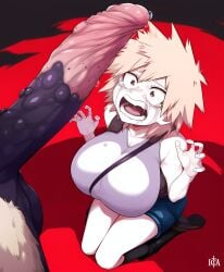 crying highres huge_breasts huge_cock imminent_rape ironcladart mitsuki_bakugou shocked tagme