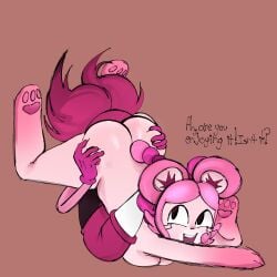 ass ass_grab before_cum consensual eating_ass eating_pussy flavor_frenzy gumball_(flavor_frenzy) huge_ass lesbian_sex pink_body pink_hair spinel_(steven_universe) steven_universe sweat yuri