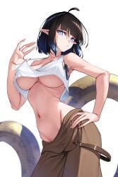 1girls adult adult_female ahoge arknights armpits bare_armpits bare_arms bare_belly bare_chest bare_hands bare_hips bare_midriff bare_navel bare_shoulders bare_skin belly belly_button black_hair black_hair_female blue_eyes blue_eyes_female blunt_bangs bowl_cut bowlp breasts breedable busty busty_female cleavage collarbone dot_nose elbows eunectes_(arknights) eunectes_(forgemaster)_(arknights) exposed exposed_armpits exposed_arms exposed_belly exposed_midriff exposed_shoulders female female_focus female_only fingernails fingers fuckable hand_on_hip hand_on_own_hip hand_on_own_thigh hand_on_thigh head_tilt high_resolution highres hourglass_figure large_breasts lean_body lean_figure light-skined_female light-skinned light-skinned_female light_skin light_skin_female light_skinned light_skinned_female looking_at_viewer looking_down looking_down_at_viewer mature mature_female medium_hair navel pointy_ears short_hair shoulders simple_background slender_body slender_waist slim_girl slim_waist solo standing tank_top thin_waist tilted_head topwear underboob upper_body v-line white_background white_tank_top white_topwear wide_hips