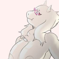 1:1 absurd_res anthro big_breasts bovid breasts caprine cr4ckh34d deltarune dialogue eyewear female glasses goat hi_res horn long_ears looking_at_viewer mammal mommy_kink smile smiling_at_viewer solo speech_bubble toriel undertale undertale_(series)