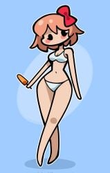 breasts doki_doki_literature_club female female_only sayori_(doki_doki_literature_club) short_hair solo swimsuit triplestabber