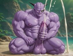 1boy abs ai_generated alien balls bara big_ass big_balls big_muscles big_pecs big_penis booster_rex captain_ginyu cum cum_drip cum_on_balls cum_on_body cum_on_penis cumshot daddy dilf dragon_ball dragon_ball_z ejaculation erect_nipples erection gay huge_balls huge_cock huge_muscles huge_nipples huge_pecs humanoid male male_only masturbation muscular muscular_humanoid muscular_male navel nipples nude orgasm pecs penis purple_body solo