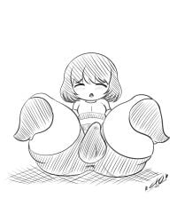 big_thighs erection_under_clothes exocomics femboy frisk male male_only shortstack shortstack_au sketch submissive tagme undertale