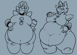 anthro bbw deltarune female_only monochrome overweight_female tagme tasque_manager_(deltarune) winterfell54667