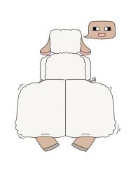 2021 2d 2d_(artwork) ass booty minecraft rear sheep sheep_(minecraft) sheep_ears square_body tagme thick_ass white_background white_wool wool wool_(fur)