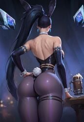 ai_generated ass ass_focus back_view beer big_ass big_breasts big_thighs bubble_butt bunny_ears bunny_tail bunnysuit civitai huge_ass k/da_all_out_kai'sa k/da_all_out_series k/da_series kai'sa league_of_legends long_hair rivenlover round_ass tavern thick_thighs