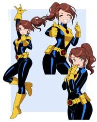 boots brown_hair curvy cute gloves golden_eyes jewish jewish_female kitty_pryde nicolasgravelqc ponytail shadowcat superheroine x-men x-men_evolution