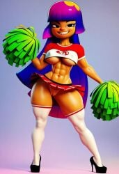 abs ai_generated cheerleader_uniform firedevil69 glitch_techs high_heels miko_kubota netflix nickelodeon purple_hair