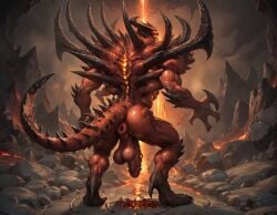 1boy abs ai_generated anus ass ass_focus back back_muscles balls bara big_ass big_balls big_muscles big_nipples big_pecs big_penis booster_rex daddy demon demon_humanoid diablo diablo_(character) dilf erect_nipples erection gay gigantic_penis hair horn horned_humanoid huge_balls huge_cock huge_muscles huge_pecs humanoid hunk male male_only masturbation muscular muscular_humanoid muscular_male navel nipples nude pecs penis pubic_hair red_body solo