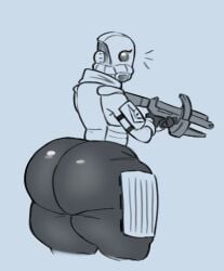 anonymous_artist ass big_ass combine_(half-life_series) combine_assassin_(half-life_series) gun half-life_(series) huge_ass looking_at_viewer mask masked_female