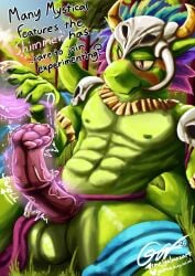 2026 abs absurd_res animal_genitalia animal_penis anthro balls bone bottomwear bottomwear_aside clothed clothing clothing_aside dialogue english_text equine_genitalia equine_penis erection feathers forest forest_background galma genital_growth genitals gold_(metal) gold_jewelry growth hi_res horn jewelry jungle lihzahrd loincloth loincloth_aside loincloth_only looking_at_viewer magic male nature nature_background nipples outside penis penis_growth plant potion presenting presenting_penis shimmered_witch_doctor shimmering signature skull skull_accessory solo tail terraria text topless transformation tree url witch_doctor_(terraria)