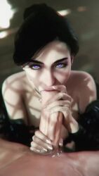 3d animated big_breasts black_hair blowjob cd_projekt_red fellatio female leeterr light-skinned_female light-skinned_male light_skin longer_than_10_seconds looking_at_viewer male mascara oral oral_penetration oral_sex penis purple_eyes short_video shorter_than_30_seconds sound sucking_penis tagme the_witcher_(series) the_witcher_3:_wild_hunt video yennefer