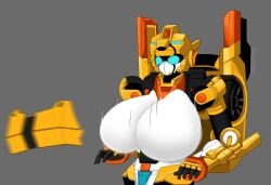 animal_humanoid breasts brushbyter cat_humanoid cheetah cheetah_humanoid exposed_breasts felid felid_humanoid feline feline_humanoid female hi_res humanoid machine mammal mammal_humanoid robot robot_humanoid robotic_arm solo taki_(metal_cardbot) yellow_body