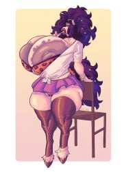 1girls animal_print animal_print_bikini anthro areola_slip areolae areolar_melanosis bikini bimbo bimbo_body bimbo_lips breasts breasts_bigger_than_head breasts_bigger_than_torso chair cleavage cotton_(oxart) equine female full_lips furry furry_female furry_only gigantic_breasts gyaru hair_over_one_eye hooves horse horse_girl hourglass_figure huge_breasts large_areolae large_lips lollipop mammal nipple_slip nipples oxart pink_eyes purple_hair school_uniform schoolgirl schoolgirl_uniform shirt short_skirt skirt thick_thighs thighhighs wide_hips