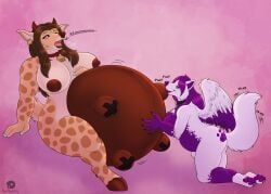 absurd_res animal_genitalia animal_noises anthro bell bell_collar blowing_up bovid bovine breasts canid canine canis cattle collar deer domestic_dog duo expansion female fetishbruary genitals giraffe giraffid growth herm hi_res hybrid inflatable inflating inflation intersex intersex/female mammal mooing nipples nordic_sled_dog pasties samoyed sheath slightly_chubby spitz teat_expansion teat_growth teats thatblackfox udder_expansion udder_growth udder_inflation udders wings wolf