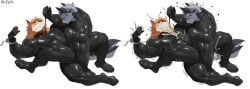 2026 absurd_res anthro anthro_on_anthro anthro_penetrated anthro_penetrating anthro_penetrating_anthro big_penis black_body black_bodysuit black_clothing black_fur black_latex black_skinsuit blue_eyes blush bodily_fluids bodysuit canid canine canis clothed clothed_anthro clothed_male clothing collar cowgirl_position cuff_(restraint) cum cumshot cxcxxcxxxx dominant dominant_anthro dominant_male duo ejaculation fluffy fluffy_tail from_front_position fur gay genital_fluids genitals grey_body grey_fur grey_hair hair handcuffed handcuffs hi_res latex latex_bodysuit latex_clothing latex_skinsuit leash leash_pull leashed_collar male male/male male_penetrated male_penetrating male_penetrating_male mammal metal_cuffs multicolored_body multicolored_fur muscular muscular_anthro muscular_male obscured_anal on_bottom on_top orange_body orange_fur orange_hair pecjob pecs penetration penis red_collar red_leash restraints sex skinsuit submissive submissive_anthro submissive_male tail thick_thighs tight_clothing two_tone_body two_tone_fur white_body white_fur wolf