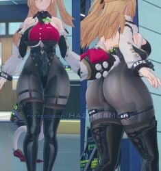 1girls 3d alternate_costume animated ass ass_focus big_ass big_breasts blonde_hair breasts cissia_(zenless_zone_zero) cleavage clothed clothing colored_nails fat_ass female female_only front_and_back game_mod hazeker jiggle jiggling_ass jiggling_breasts large_ass large_breasts light-skinned_female light_skin long_nails mod no_sound painted_nails pink_nails shorter_than_30_seconds solo split_screen tagme thick_thighs thighhighs thighs video video_games walk_cycle walking zenless_zone_zero