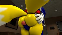 2boys 3d anthro anthro_on_anthro ass ass_focus ass_grab big_ass blue_fur blue_penis canid canine duo erection fat_ass fox furry furry_male furry_only gay genitals gloves hands_on_ass hedgehog indoors interspecies large_ass male male/male male_only mammal maxdistortion miles_prower_(anti-tails) miles_tails_prower nude penis penis_between_thighs sega sex sonic_(series) sonic_the_hedgehog sonic_the_hedgehog_(series) source_filmmaker standing standing_sex tail tails tails_the_fox thick_ass thick_thighs thighs unseen_male_face white_gloves yaoi yellow_fur