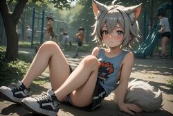 ai_generated cute male playground posing sexy underwear yaoi