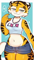 1girls 2024 anthro aura_(drawligator) bonniblair character_request clothing female female_only furry furry_female furry_only tagme tiger tiger_ears tiger_girl