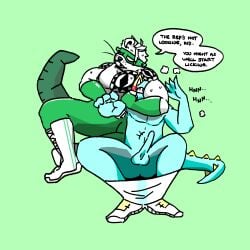 american_opossum andromorph anthro armpit_fetish armpit_sniffing aroused blonde_hair blush bodily_fluids bottomwear bottomwear_around_legs clothing clothing_around_legs diamondback_(goodjobrammy) dragon duo ear_piercing ear_ring eastern_dragon facial_piercing genitals goodjobrammy_(artist) hair hi_res intersex jobber male mammal marsupial mask moan musk musk_cloud mythological_creature mythological_scalie mythology nonbinary_(lore) nose_piercing nose_ring pants pants_around_legs penis piercing questionable_consent reaching_towards_viewer ring_piercing scalie septum_piercing septum_ring sniffing speech_bubble spiked_tail spikes spikes_(anatomy) spitfire_(goodjobrammy) sports_mask sportswear struggling sweat tail tapping_out tattoo teasing white_hair wrestler wrestling wrestling_mask wrestling_match wrestling_outfit wrestling_singlet