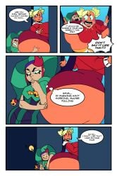 anticipation ass big_ass big_breasts brawl_stars breasts chester_(brawl_stars) elpiromanias fat_ass idea mandy_(brawl_stars) stuck stuck_in_door wide_hips