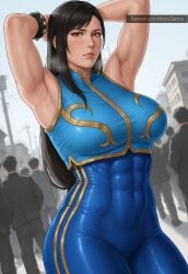 1girls ai_generated ass big_ass big_breasts breasts capcom chun-li chun-li_(cosplay) cosplay crossover crossover_cosplay female final_fantasy final_fantasy_vii huge_ass huge_breasts large_ass large_breasts monosabina solo solo_female street_fighter thick_thighs tifa_lockhart