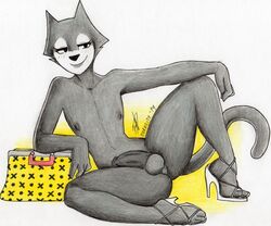 2014 anthro cat dreamworks feline felix_the_cat felix_the_cat_(series) furry girly high_heels male mammal parasitedeath penis solo_male