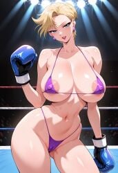 ai ai_generated big_breasts blonde_female blonde_hair boxing boxing_gloves boxing_ring immorality_(oav) in_no_houteishiki milf sonia_(in_no_houteishiki)
