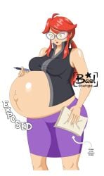elite_four enjoying_pregnancy female looking_at_viewer lorelei_(pokemon) pokemon pokemon_rgby pregnant pregnant_belly pregnant_female red_eyes red_hair red_hair_female super_belly