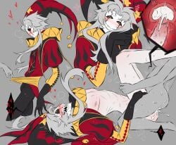 anonymous_female blush blush_lines cum cum_in_pussy cum_inside heart hearts_around_body hearts_around_head hetero_sex heterosexual_sex inside_view jester jester_outfit pierrot_(the_freak_circus) riding riding_cock riding_dick riding_penis sharp_teeth straight_sex the_freak_circus vaginal_penetration vaginal_sex wdp66281167 x-ray